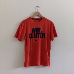 Nike Dri-Fit Mens Sz Small MR. CLUTCH Short Sleeve Tee Shirt Orange Graphics